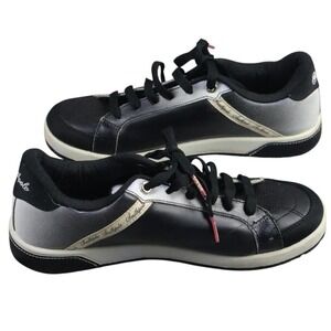 Southpole Shoes Womens‎ Size 7 Black Silver Low Top Embroidered Casual Sneakers